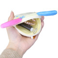 Japan Sanrio Fluffy Plush Mini Pouch with Carabiner - Usahana : Face Summer - 3
