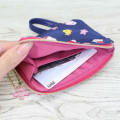Japan Peanuts Mini Pouch & Pass Case Card Holder with Reel - Olaf & Snoopy : Sakura Brothers Navy - 3