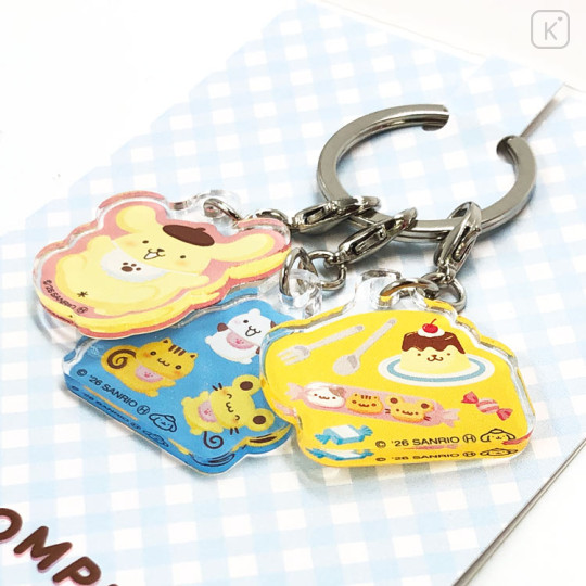 Japan Sanrio Acrylic Keychain 3 Charm - Pompompurin : 30th Anniversary Friends - 2