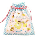 Japan Sanrio Drawstring Bag - Pompompurin : 30th Anniversary Friends Gingham - 1