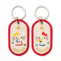 Japan Sanrio 2/8b Pair Key Ring - Hello Kitty & Hello Mimmy : Together - 2