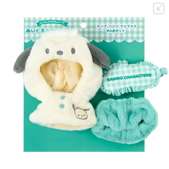 Japan Sanrio Original Plush Costume - Pochacco : Enjoy Idol Cape & Pant & Eye Mask - 1