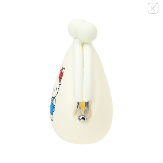 Japan Sanrio Pochi Silicone Mini Accessory Clasp Pouch - Hello Kitty : White - 2