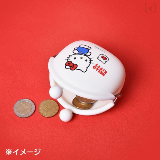 Japan Sanrio Pochi Silicone Mini Accessory Clasp Pouch - Hello Kitty : White - 4