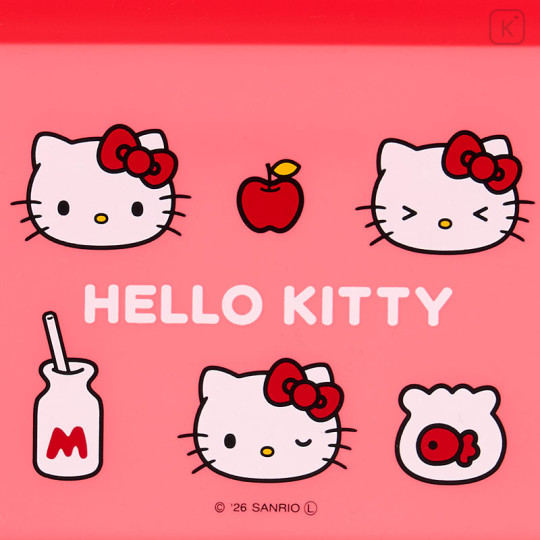 Japan Sanrio Flappo Pouch - Hello Kitty : Funny Face Red - 2