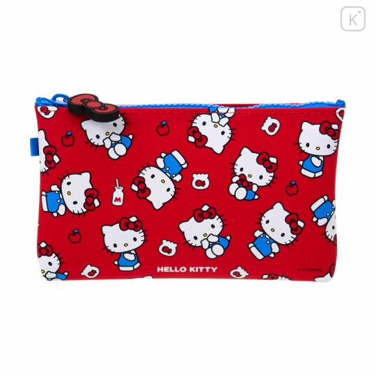 Japan Sanrio Nuu Silicone Cosmetic Pouch - Hello Kitty : Milk Red - 1