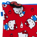 Japan Sanrio Nuu Silicone Cosmetic Pouch - Hello Kitty : Milk Red - 2