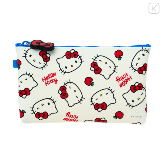 Japan Sanrio Nuu Silicone Cosmetic Pouch - Hello Kitty : Face White - 1