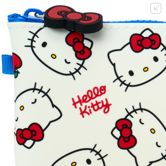 Japan Sanrio Nuu Silicone Cosmetic Pouch - Hello Kitty : Face White - 2