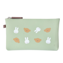 Japan Miffy Nuu Silicone Cosmetic Pouch - Boris & Miffy : Face Green