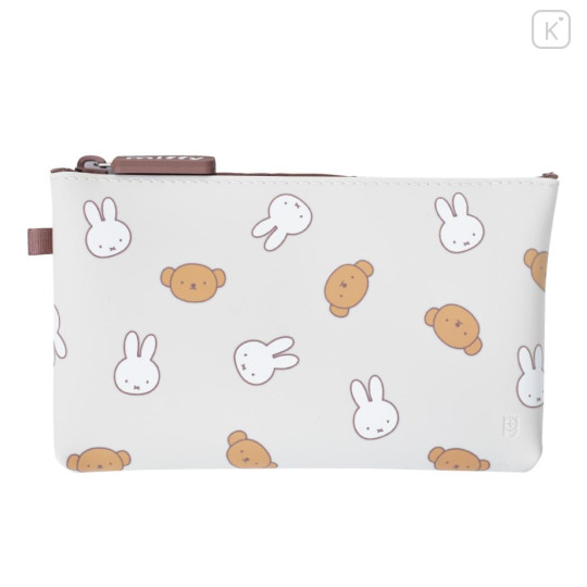 Japan Miffy Nuu Silicone Cosmetic Pouch - Boris & Miffy : Face Grey - 1