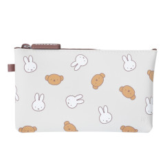 Japan Miffy Nuu Silicone Cosmetic Pouch - Boris & Miffy : Face Grey