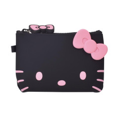 Japan Sanrio Nuu Small Pouch - Hello Kitty : Face Black Pink