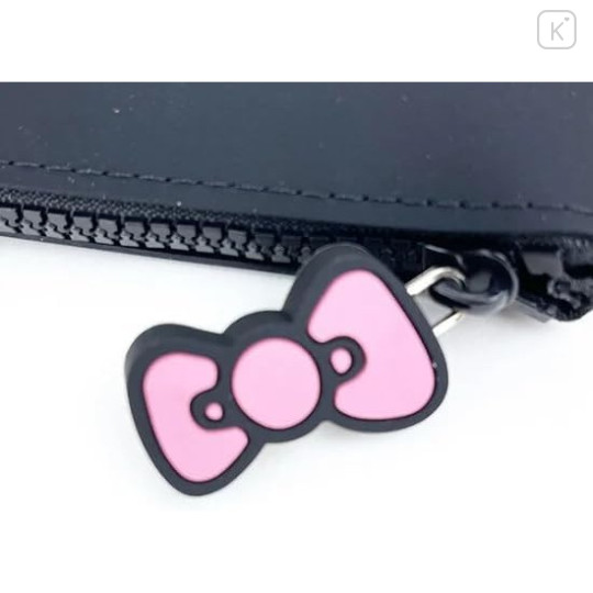 Japan Sanrio Nuu Small Pouch - Hello Kitty : Face Black Pink - 4