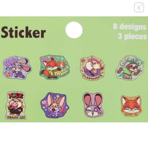 Japan Disney Puffy Sticker - Zootopia : Glitter Funny Style - 2