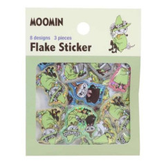 Japan Moomin Puffy Sticker - Little My & Moomintroll & Snufkin : Glitter