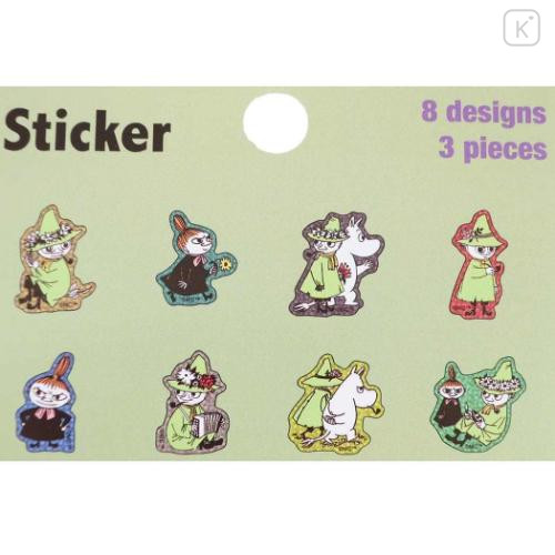 Japan Moomin Puffy Sticker - Little My & Moomintroll & Snufkin : Glitter - 2