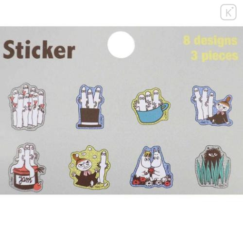 Japan Moomin Puffy Sticker - Hattifatteners & Little My & Moomintroll : Glitter - 2