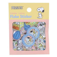 Japan Peanuts Puffy Sticker - Snoopy & Woodstock : Glitter Fun