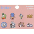 Japan Peanuts Puffy Sticker - Snoopy & Woodstock : Glitter Fun - 2
