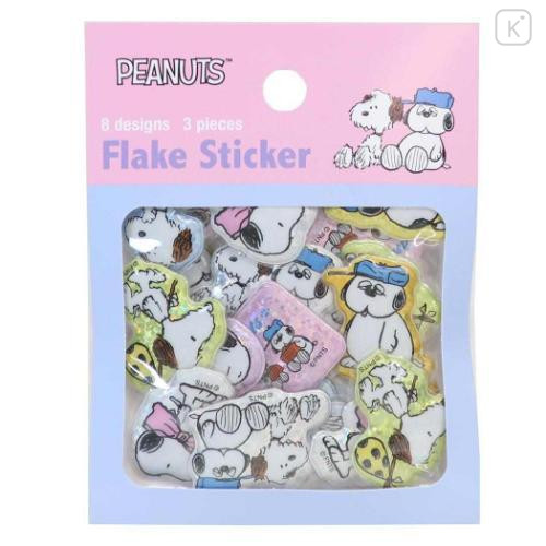 Japan Peanuts Puffy Sticker - Olaf & Snoopy : Glitter Brothers - 1
