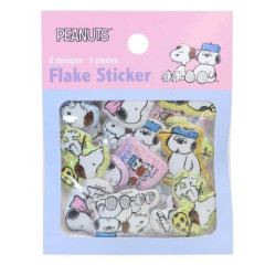 Japan Peanuts Puffy Sticker - Olaf & Snoopy : Glitter Brothers