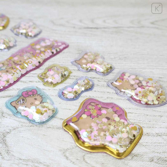 Japan Sanrio Glitter Capsule Sticker - Hello Kitty : Summer Tan Sunburned 3D - 2