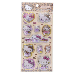 Japan Sanrio Glitter Capsule Sticker - Hello Kitty : Leopard 3D