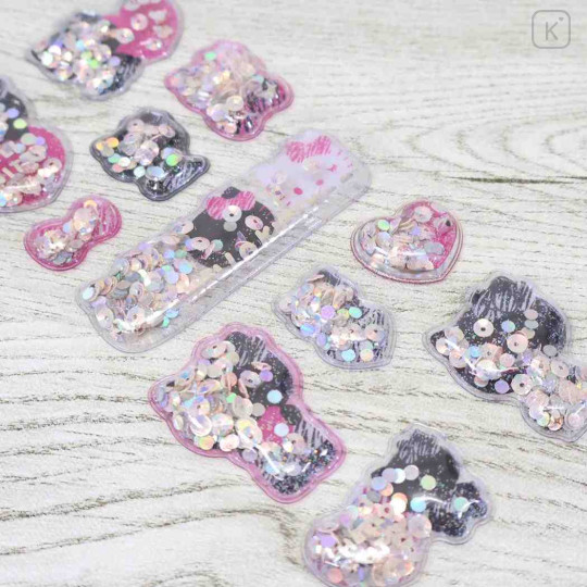 Japan Sanrio Glitter Capsule Sticker - Hello Kitty : Zebra 3D - 2