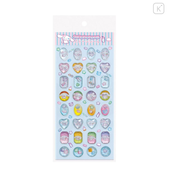 Japan Sanrio Glitter Crystal Gem Stone Seal Sticker - Cinnamoroll : 3D - 1