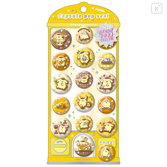 Japan Sanrio Capsule Pop Seal Sticker - Pompompurin - 1