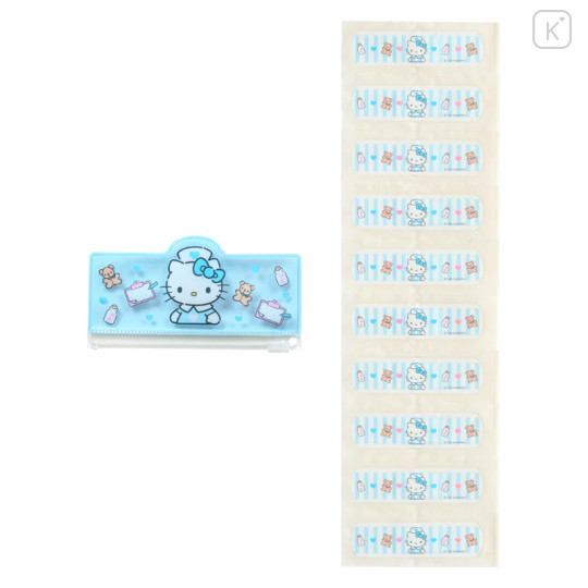 Japan Sanrio Original Adhesive Bandages with Slider Case - Hello Kitty : Light Blue - 2