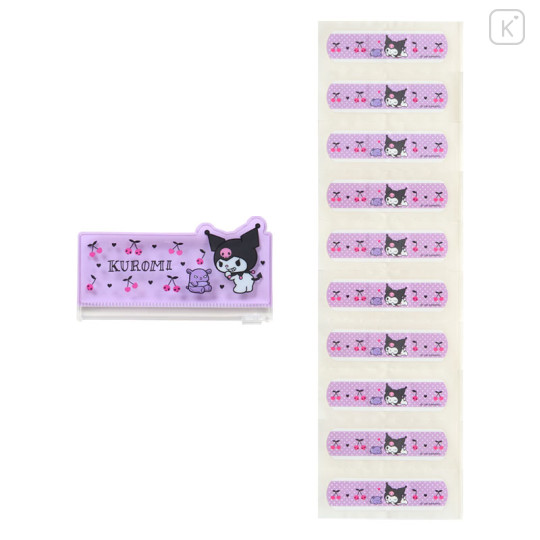 Japan Sanrio Original Adhesive Bandages with Slider Case - Kuromi - 2