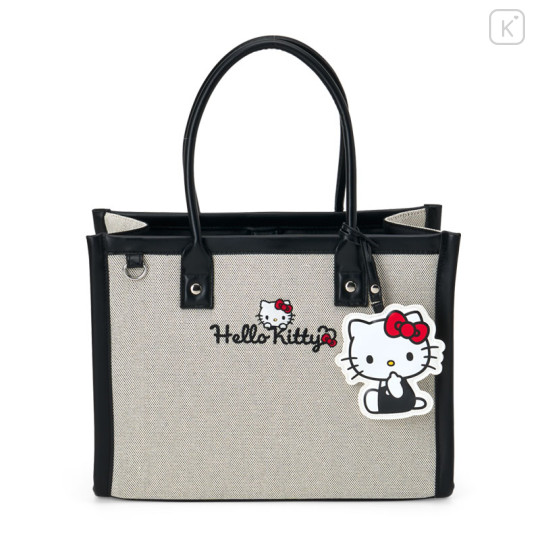 Japan Sanrio Original Charm Square Tote Bag - Hello Kitty - 1