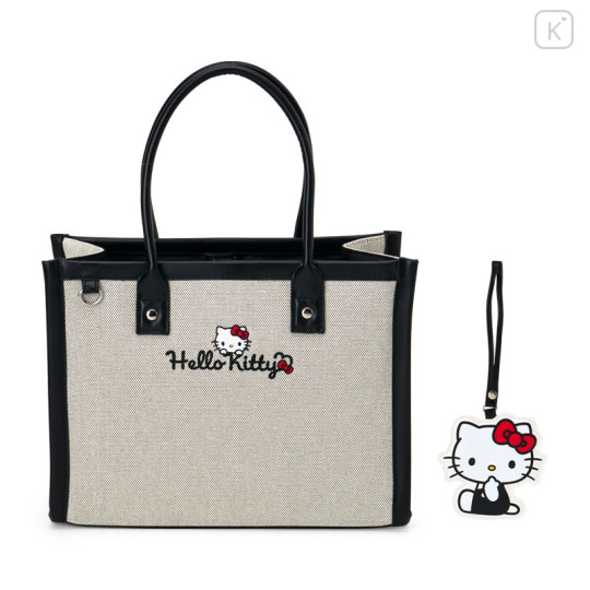 Japan Sanrio Original Charm Square Tote Bag - Hello Kitty - 2