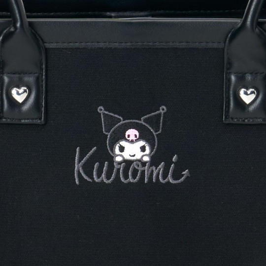 Japan Sanrio Original Charm Square Tote Bag - Kuromi - 5