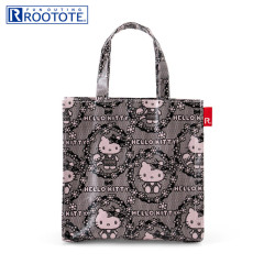 Japan Sanrio Rootote Square Laminated Tote Bag - Hello Kitty : All-over