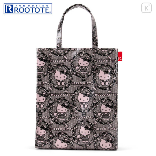 Japan Sanrio Rootote A4 Laminated Tote Bag - Hello Kitty : All-over - 1