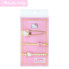 Japan Sanrio Original Hair Clip Set - Hello Kitty : I Love Hello Kitty Pink