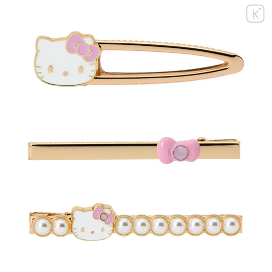 Japan Sanrio Original Hair Clip Set - Hello Kitty : I Love Hello Kitty Pink - 2