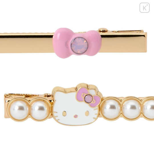 Japan Sanrio Original Hair Clip Set - Hello Kitty : I Love Hello Kitty Pink - 4