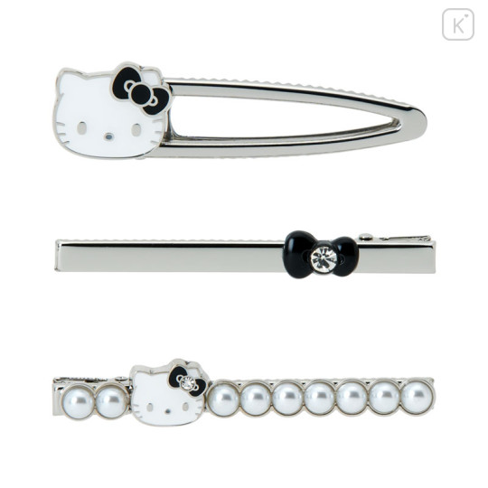 Japan Sanrio Original Hair Clip Set - Hello Kitty : I Love Hello Kitty Black - 2