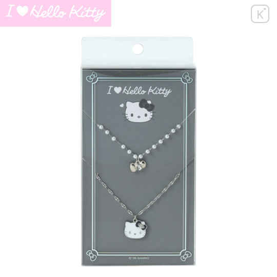 Japan Sanrio Original Necklace Set - Hello Kitty : I Love Hello Kitty Black - 1