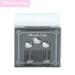 Japan Sanrio Original Earrings Set - Hello Kitty : I Love Hello Kitty Black
