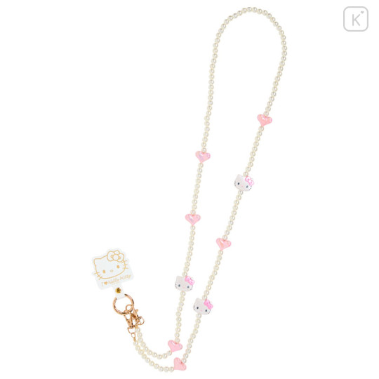 Japan Sanrio Original Shoulder Strap - Hello Kitty : I Love Hello Kitty Pink - 2