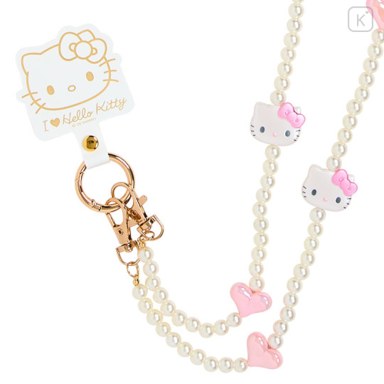 Japan Sanrio Original Shoulder Strap - Hello Kitty : I Love Hello Kitty Pink - 3