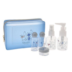 Japan Disney Store Pump & Spray Bottle & Case & Pouch Set - Stitch : Blue