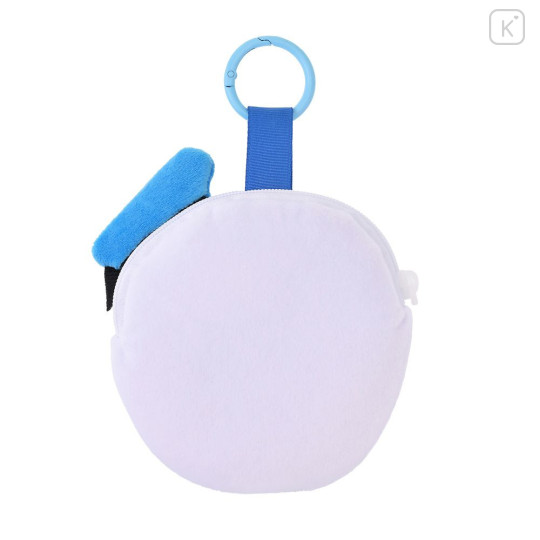 Japan Disney Store Fluffy Plush Mini Pouch with Carabiner - Donald : Face - 2