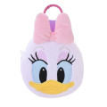 Japan Disney Store Fluffy Plush Mini Pouch with Carabiner - Daisy : Face - 1