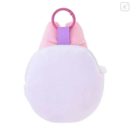 Japan Disney Store Fluffy Plush Mini Pouch with Carabiner - Daisy : Face - 2